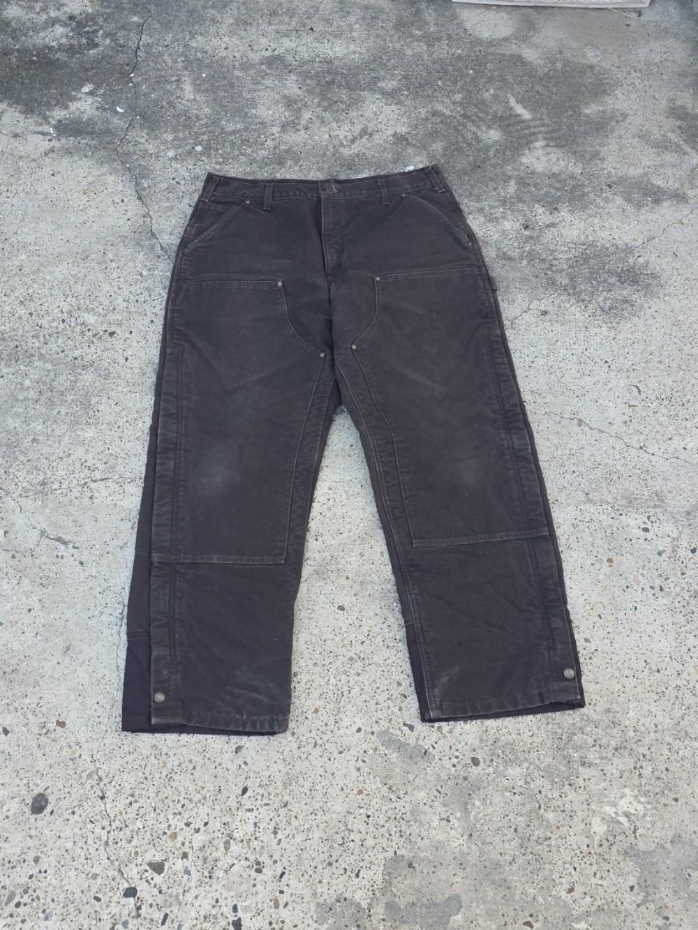 Carhartt B194 DKB Double Knee Mens 38x30 QUILT Lined Insulated Work Pants Brown